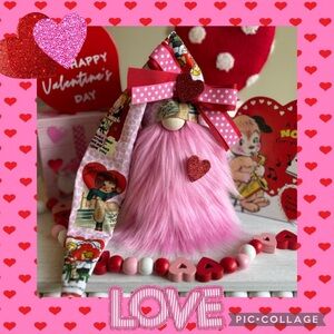💕Valentine’s Day Gnome, Vintage Valentine Decor, Valentine’s Day Gift